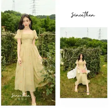 Sincethen 라이트 그린 반팔 원피스 S 사이즈