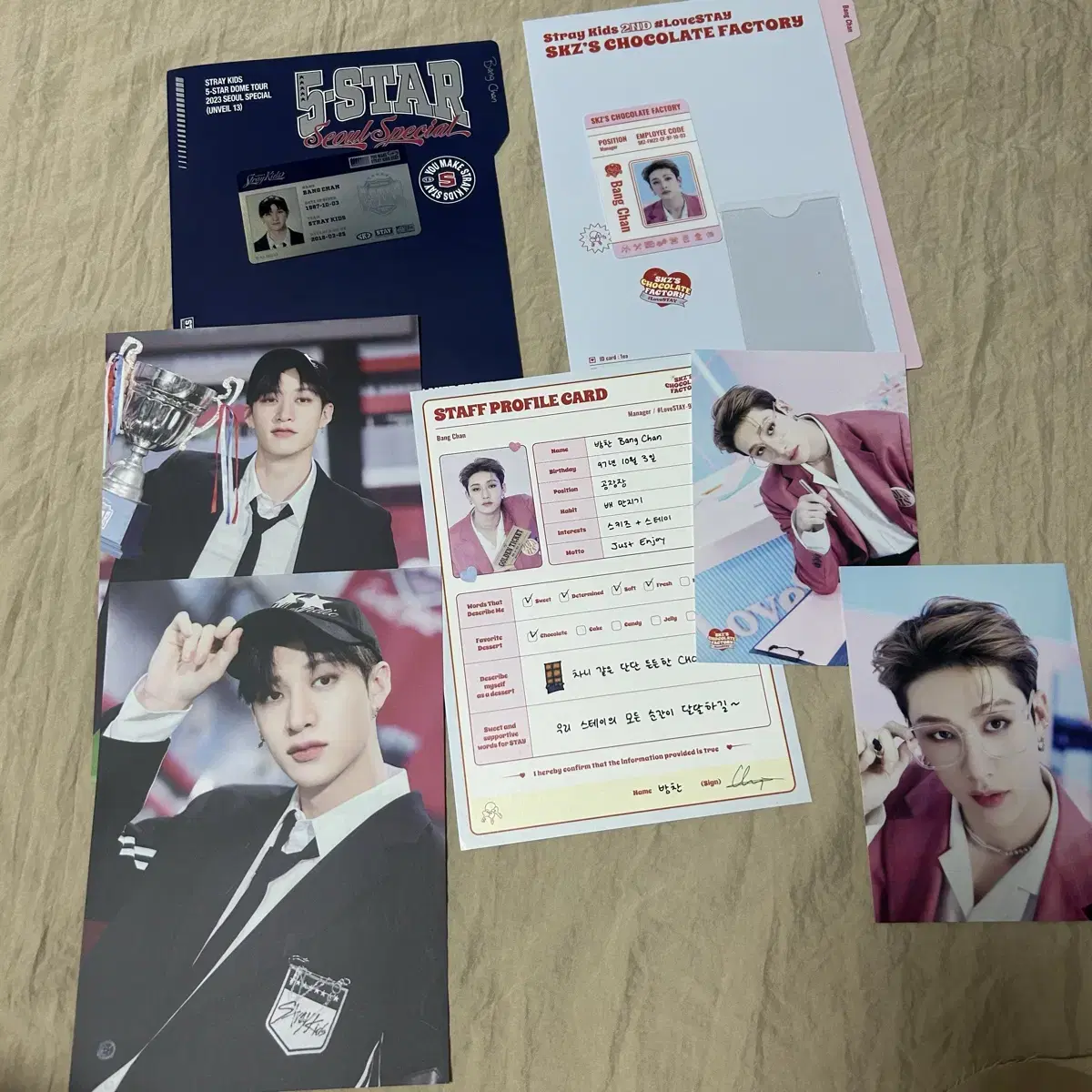 Straykeys Skeys bang chan ID Card fanmeeting Chocolate Factory Profile Set