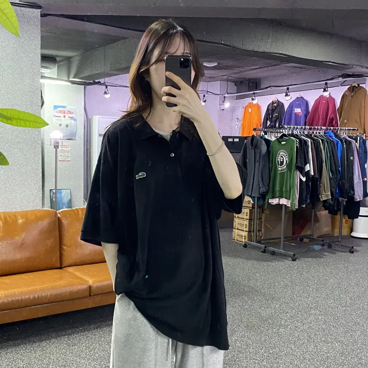 라코스테 스몰로고 블랙 피케티 1050