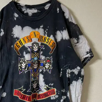 Y2K guns n' roses/타이다이 염색 티셔츠 반 티/L/그레이