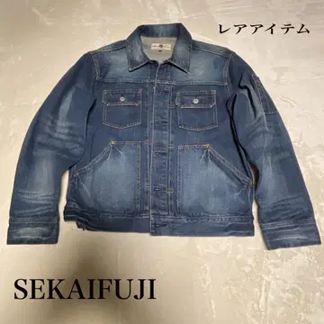 세카이 후지 SEKAIFUJI 다크 블루 데님 자켓 대형 LL