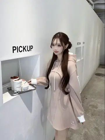 루미곤 리본 소매 레이어드 후드 집업