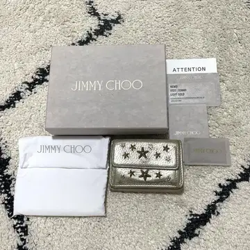 지미추 3단 폴더형 지갑 골드 미니 지갑 JIMMY CHOO