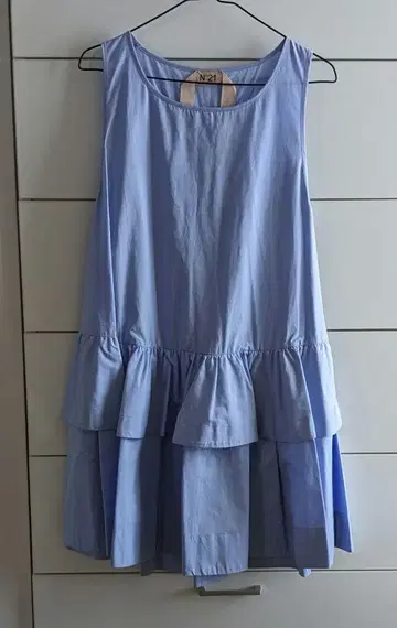 새상품 N21 누메로벤투노 색스 블루 레이스 티어드 원피스