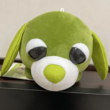 차 개 누워 봉제 인형 마스코트 료쿠 그린 컬러 말차