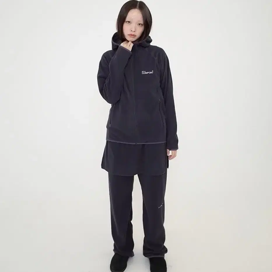 【JICHOI COMFORT】24-005 FLEECE POCKET SKIRT (BLACK) Jichoi Comfort 24-005 Fleece Zip-Up + Skirt on Bunjang