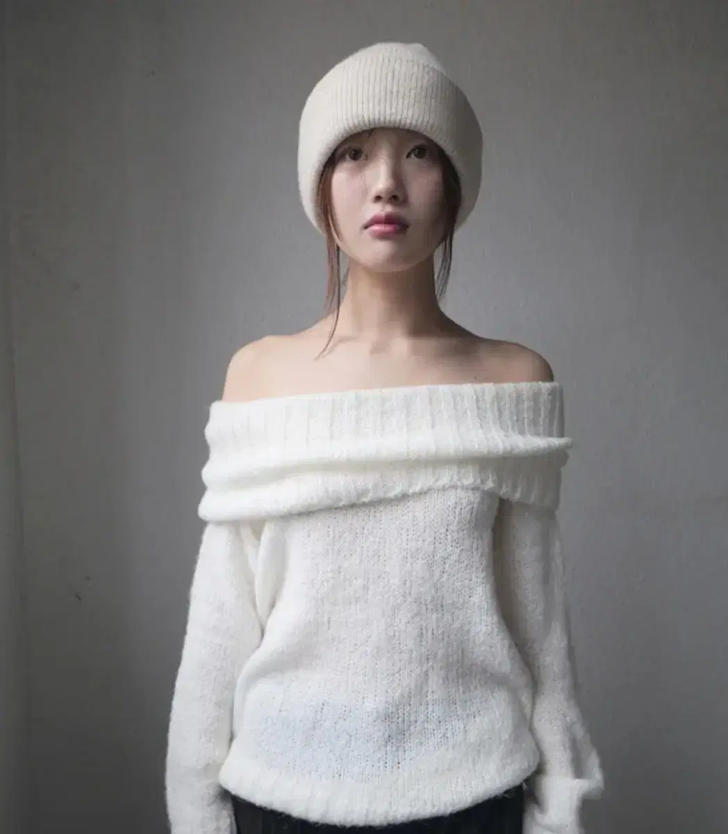 Baby Wrap snow off nt Off-Shoulder Knit