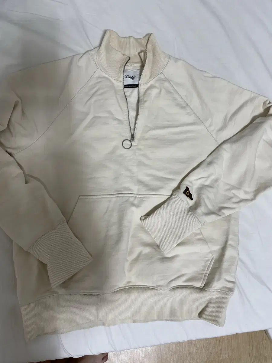 [S] Drake's / Half Zip-Up Sweatshirt Ecru
