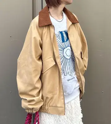 옷깃 코듀로이 피치 스킨 오버 자켓
