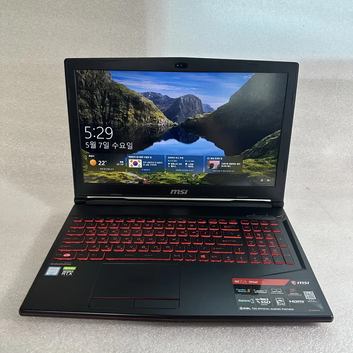 Msi 게이밍 노트북 i7 9세대 9750 RTX2060 노트북 16p7