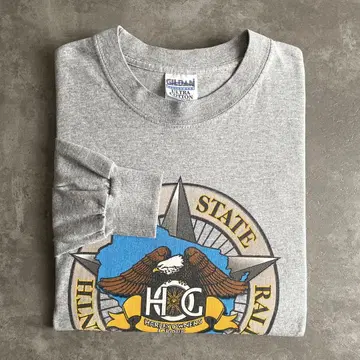 90s HARLEY DAVIDSON HOG 롱 T 티셔츠 XL 그레이