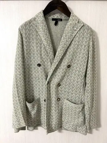 LARDINI 더블 브레스트 니트 가디건 그린 계열 M 사이즈