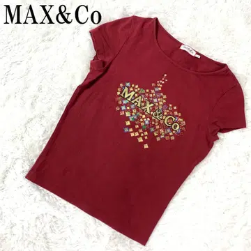 MAX&Co 맥스앤코 반팔 프린트 티셔츠 와인 레드 S B5927