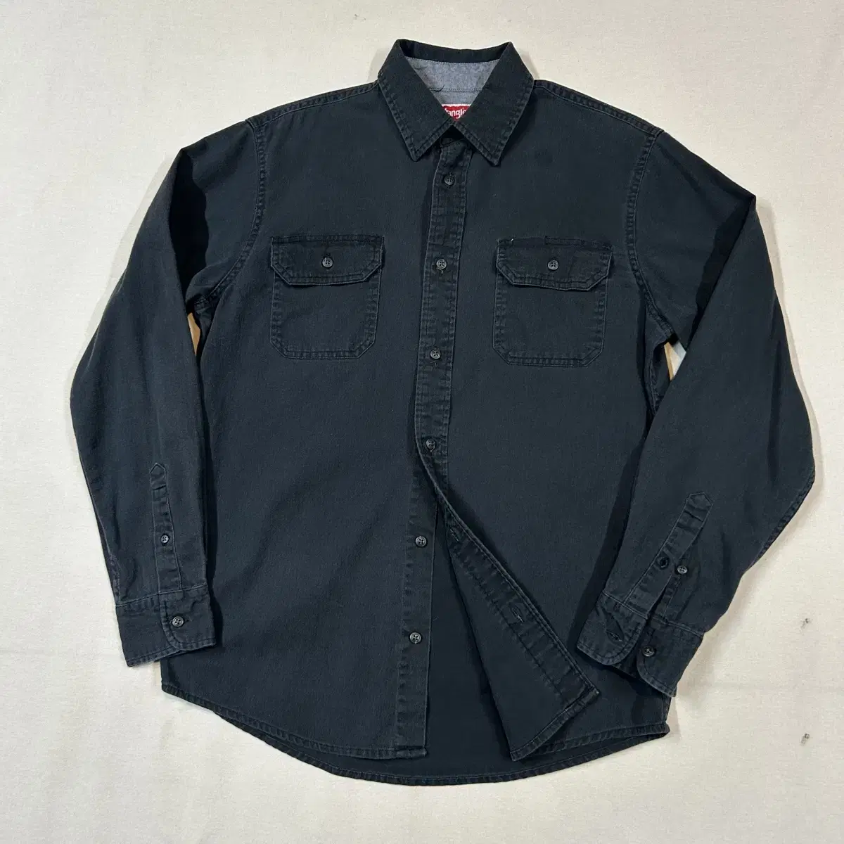 S) Wrangler 랭글러 투포켓 워크웨어 코튼 셔츠 블랙