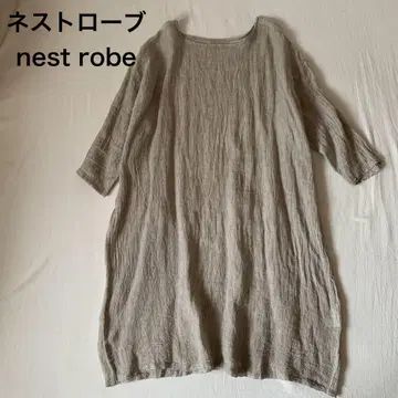 네스트로브 nestrobe 그레이 계열 스트라이프 린넨 원피스