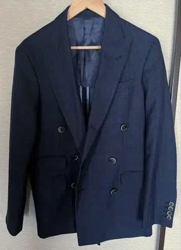 새상품급 HACKETT LONDON 헤링본 무늬 더블 테일러드 자켓