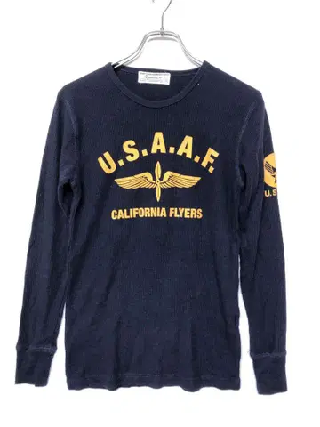 BEAUMERE USAAF 아메카지 밀리터리 구제 의류 와플 롱 T