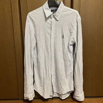 스트라이프 긴팔 셔츠 파랑과 화이트 RALPH LAUREN