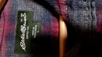에디 바우어 옴브레 체크 섀도우 플란넬 셔츠 면 100 L 빨간색