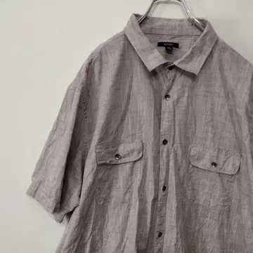 usa 구제 의류 ALFANI 반팔 버튼 셔츠 2XL 크림슨