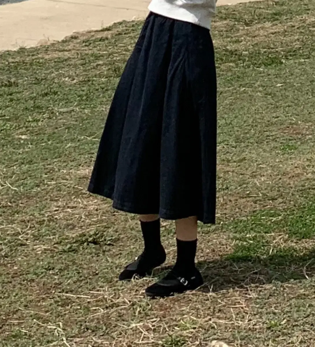 Muji Blue Denim Long Skirt XS-S