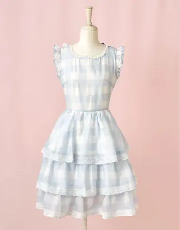 멜메모 Fairy love Gingham check 원피스