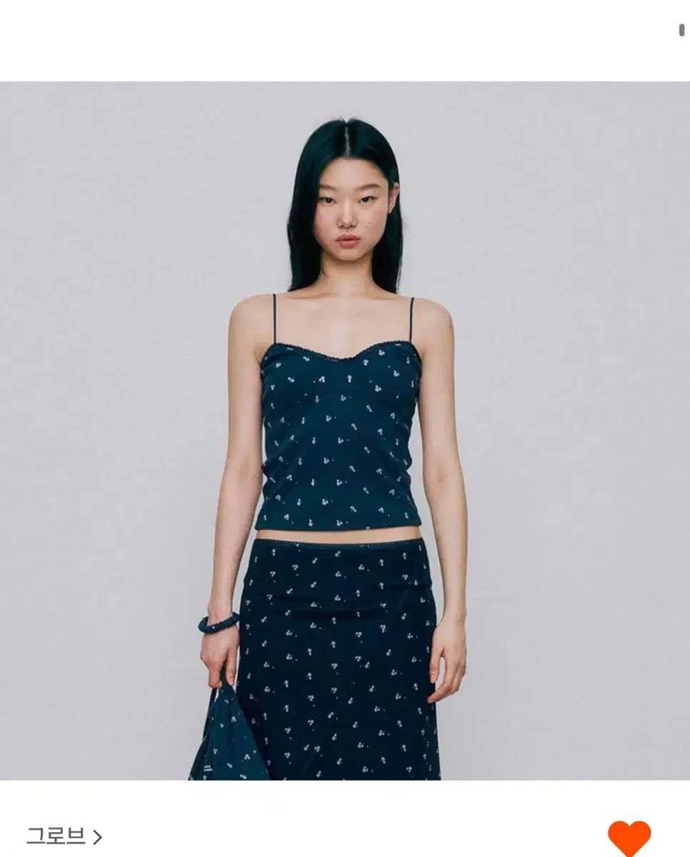 Grove GRVB_Sheer Floral Skirt (NAVY)