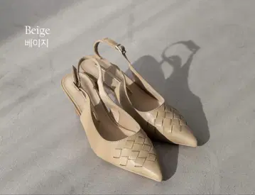 베이지 슬링백 샌들 소가죽 뮬 내추럴 펌프스 자라 이에나