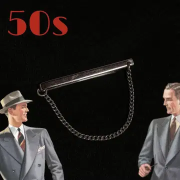 빈티지 넥타이 핀 미국 체인 클립 로커빌리 50s
