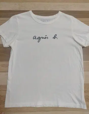새상품급! 에네스베 Agnes b 로고 티셔츠 화이트 S