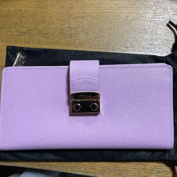 FURLA 옅은 핑크 가죽 장지갑