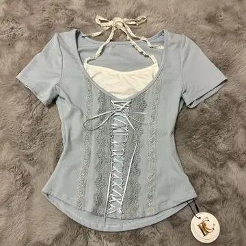 PELLICULE 발레 코어 프렌치 걸리시 레이스 리본 티셔츠