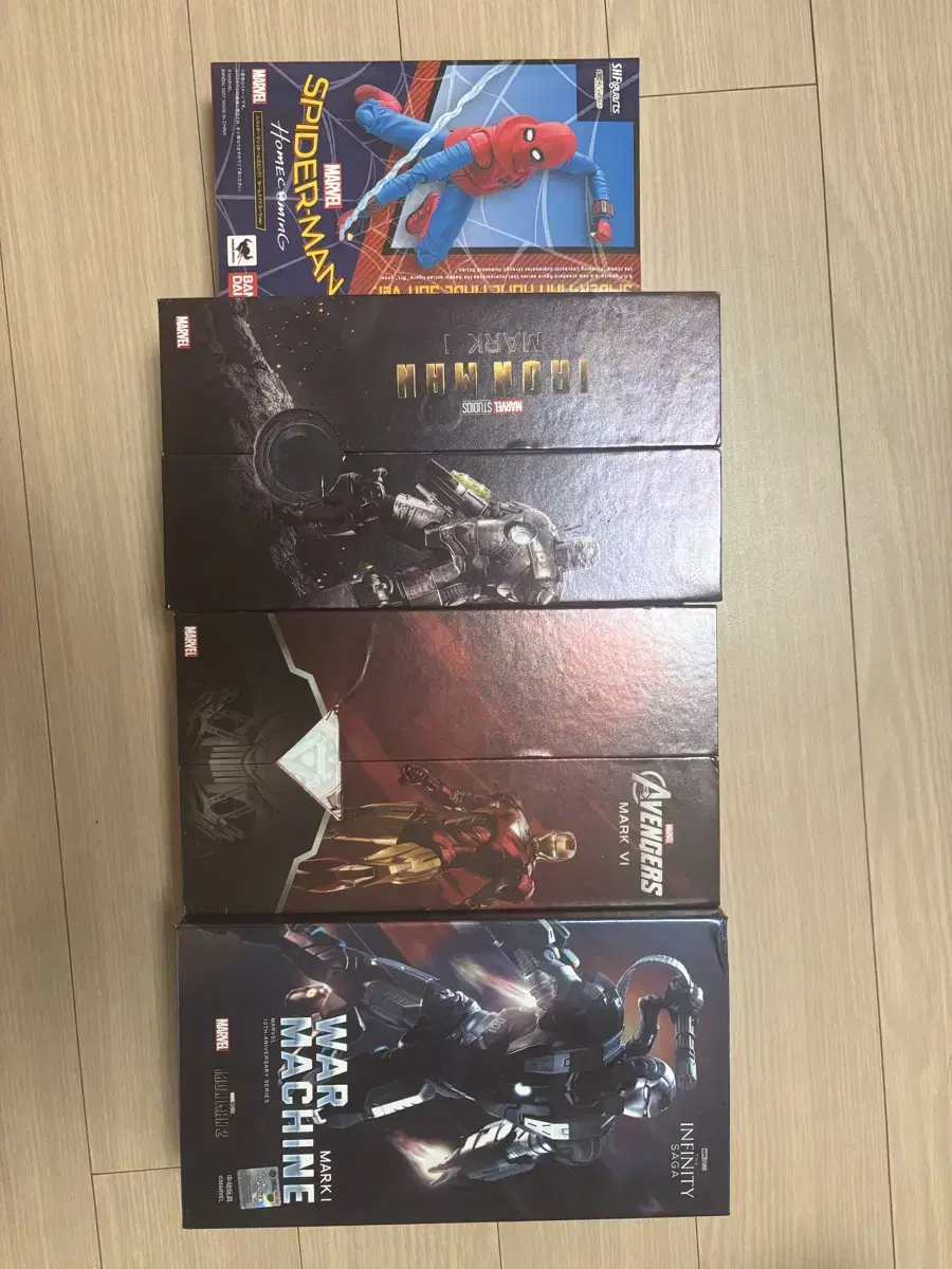 Zd toys mark 1, mark 6, War Machine, Bandai Homemade Spyder-Man Figure