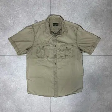Eddie Bauer 반팔 사파리 셔츠 밀리터리 셔츠 워크 카키