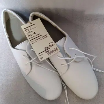 무인양품 피로하지 않는 가죽 신발 화이트 23.5cm