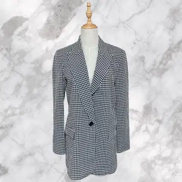 ZARA 자라 깅엄 체크 무늬 빅 실루엣 자켓