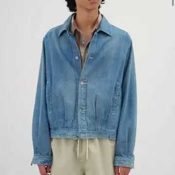 오라리 SELVEDGE FADED LIGHT DENIM BLOUSON