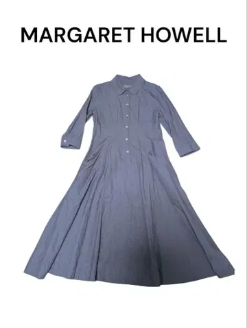 MARGARET HOWELL 마가렛호웰 둥근 카라 체크 원피스