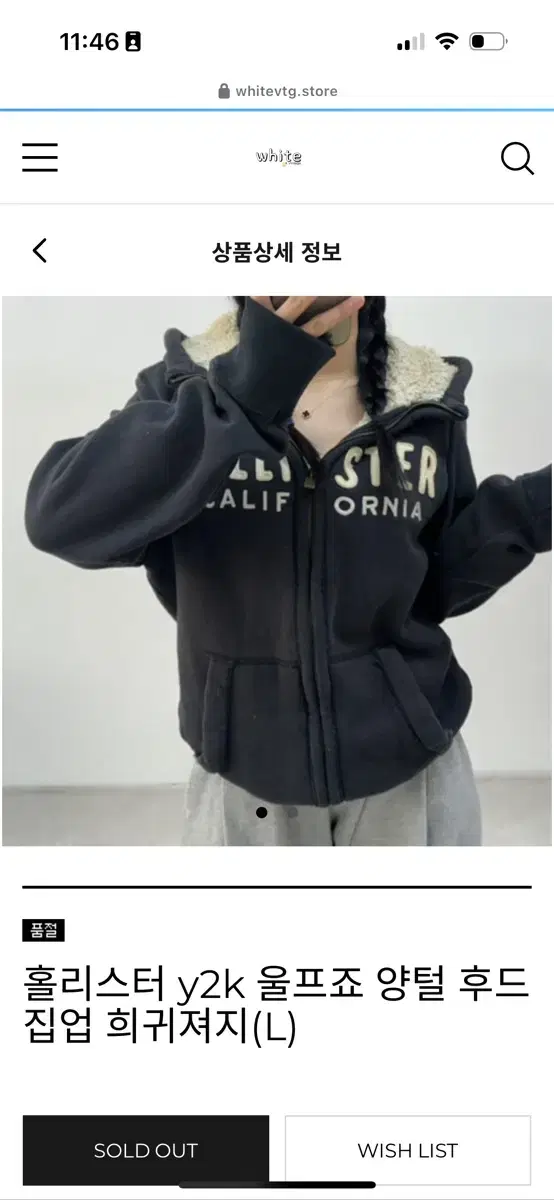 Hollister Y2K Wolf Jo Fleece Hoodie