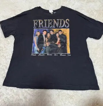 FRIENDS 빈티지 오버 사이즈 티셔츠 다크 그레이 - 프렌즈