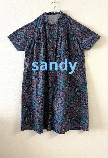 sandy 꽃무늬 노카라 반팔 셔츠 원피스 프리 사이즈