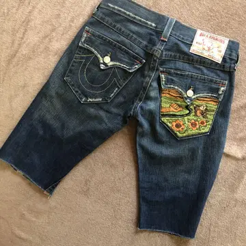 아름다운 자수 True Religion 숏 팬츠 하프 팬츠 30-33 L