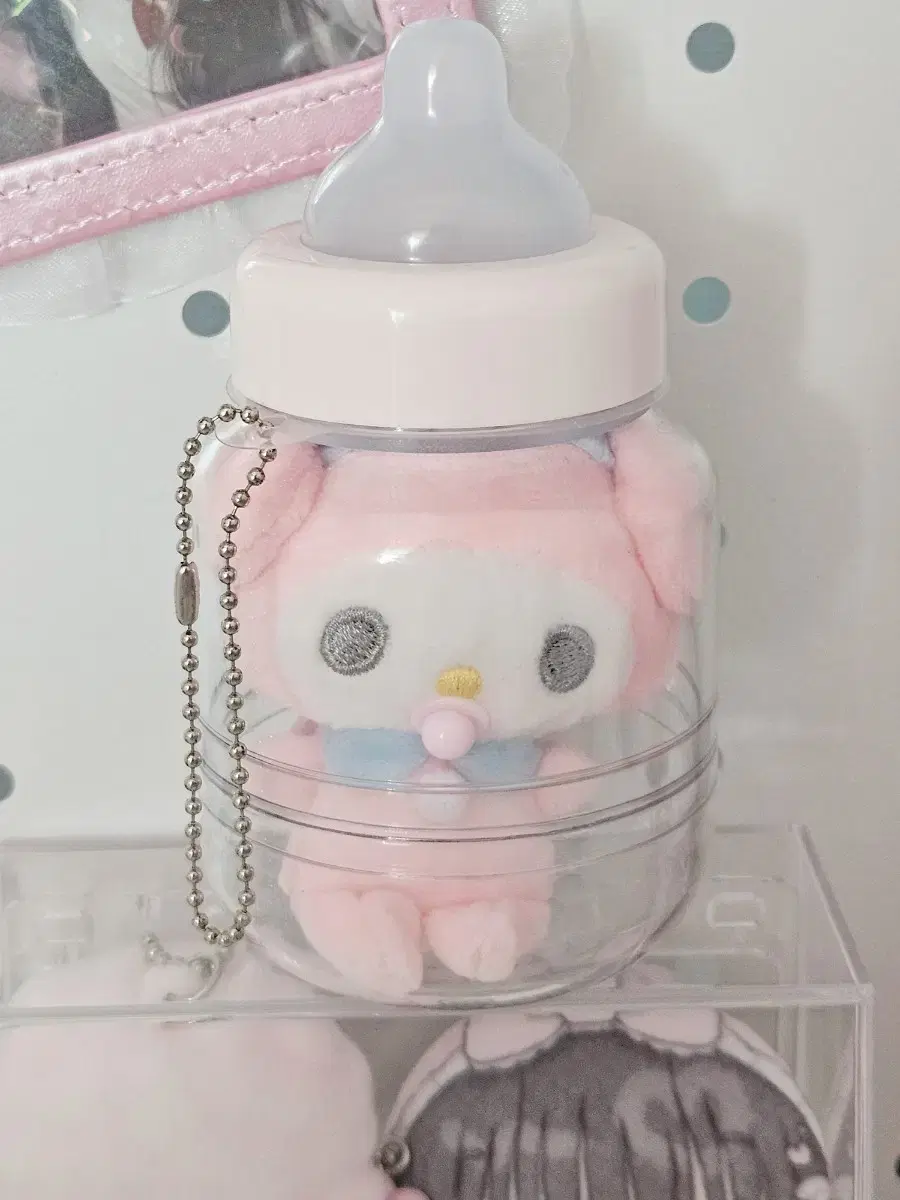 <공휴일 세일>산리오 마이멜로디 베이비 젖병 마스코트 인형