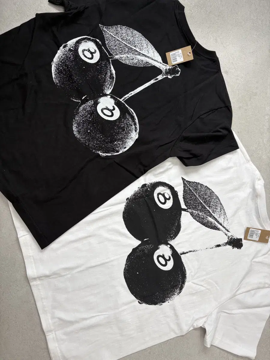 정품/무료배송) 스투시 STUSSY 8볼 체리 반팔/ 블랙 화이트