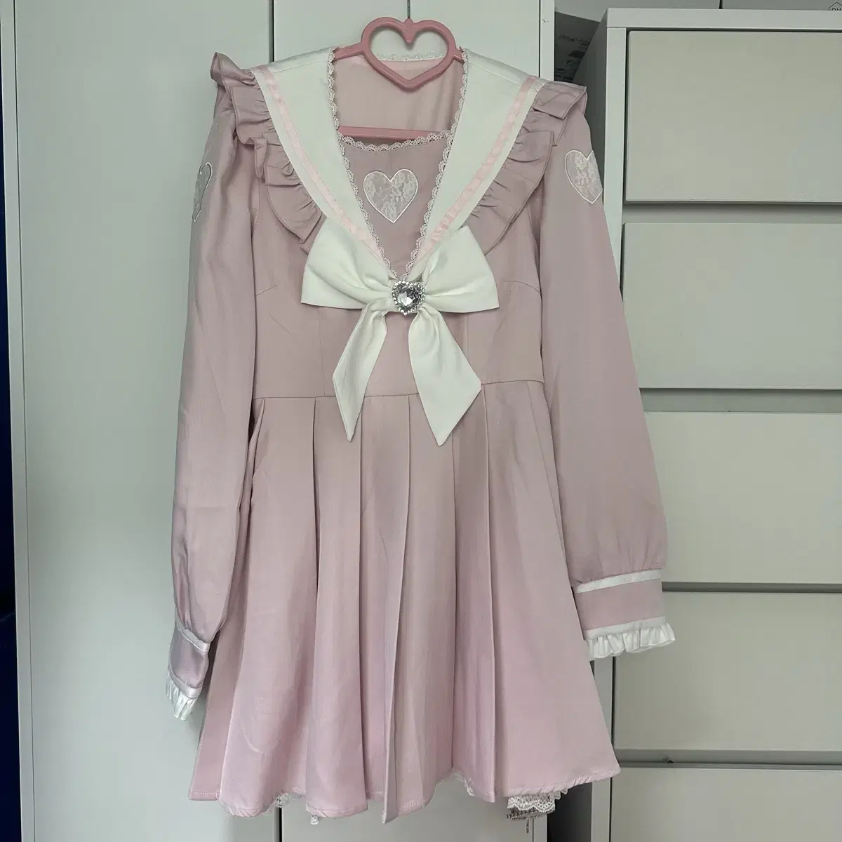 DearMyLove Heart Lace Ribbon Sailor Mini Onepiece M