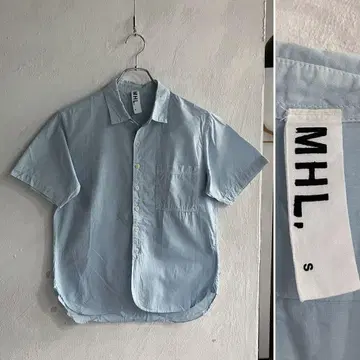 새상품급 MHL. 코튼 린넨 셔츠 블루 마가렛 호웰