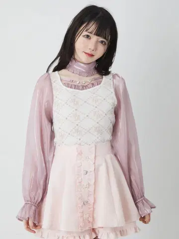 앙크루즈 시어 절개 모노그램 니트