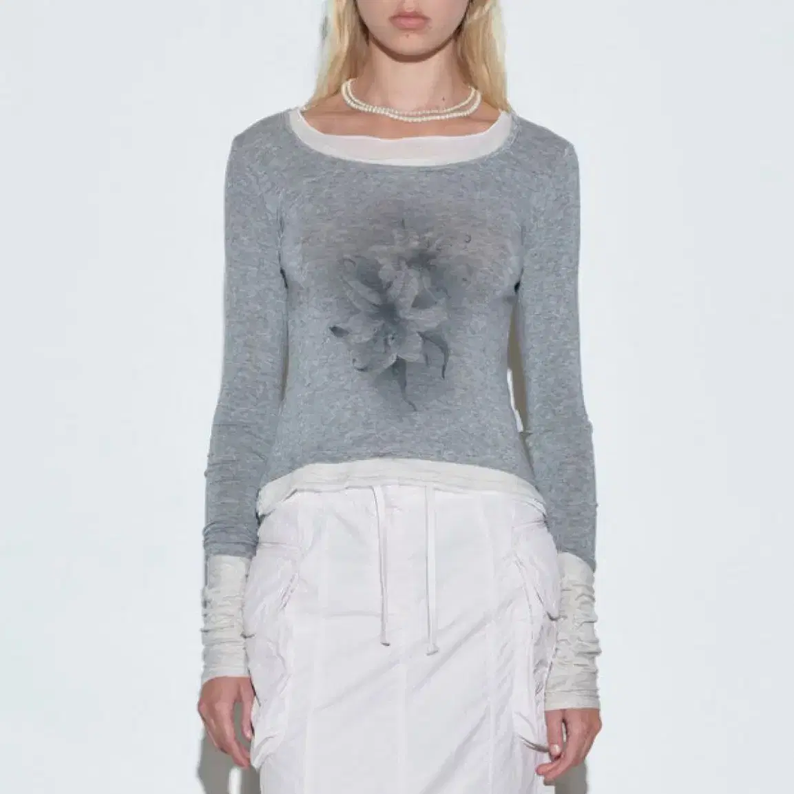 sculptor Rose Angora Hoodie Tee ライトグレー SCULPTOR Rose Angora Hoodie Tee 4BFT525 (SCULPTOR/Tシャツ