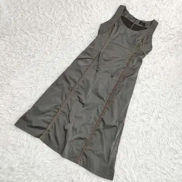HIROKO KOSHINO TRUNK 슬리브리스 원피스 카키 38