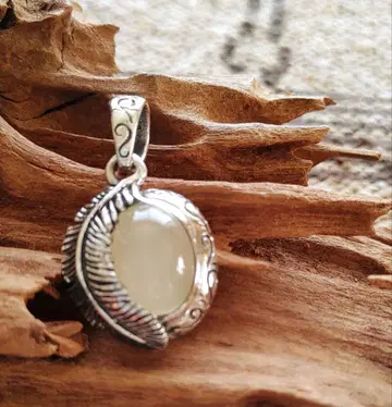 문스톤 페더 실버 silver925 펜던트 탑 새상품
